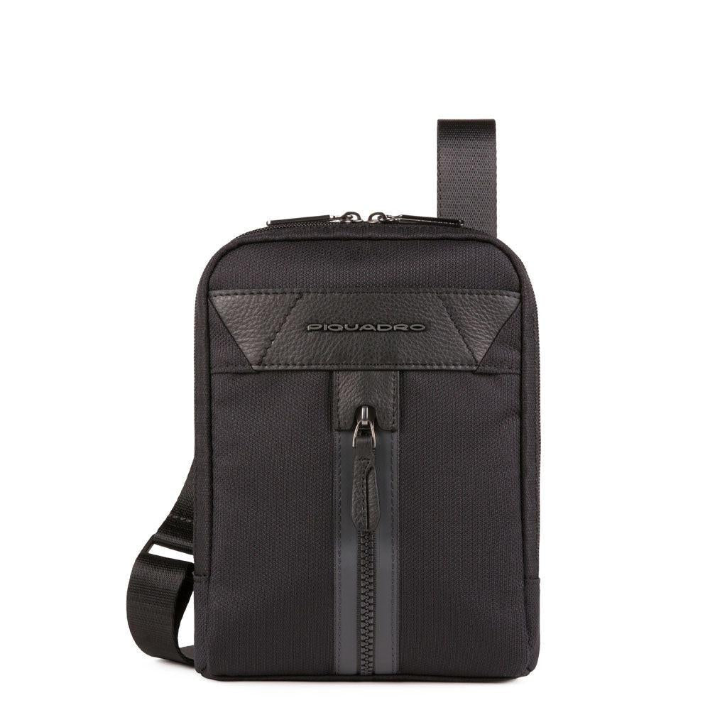 Piquadro Trakai Women's Crossbody Shoulder Bag Black Textile 23x17x5cm.